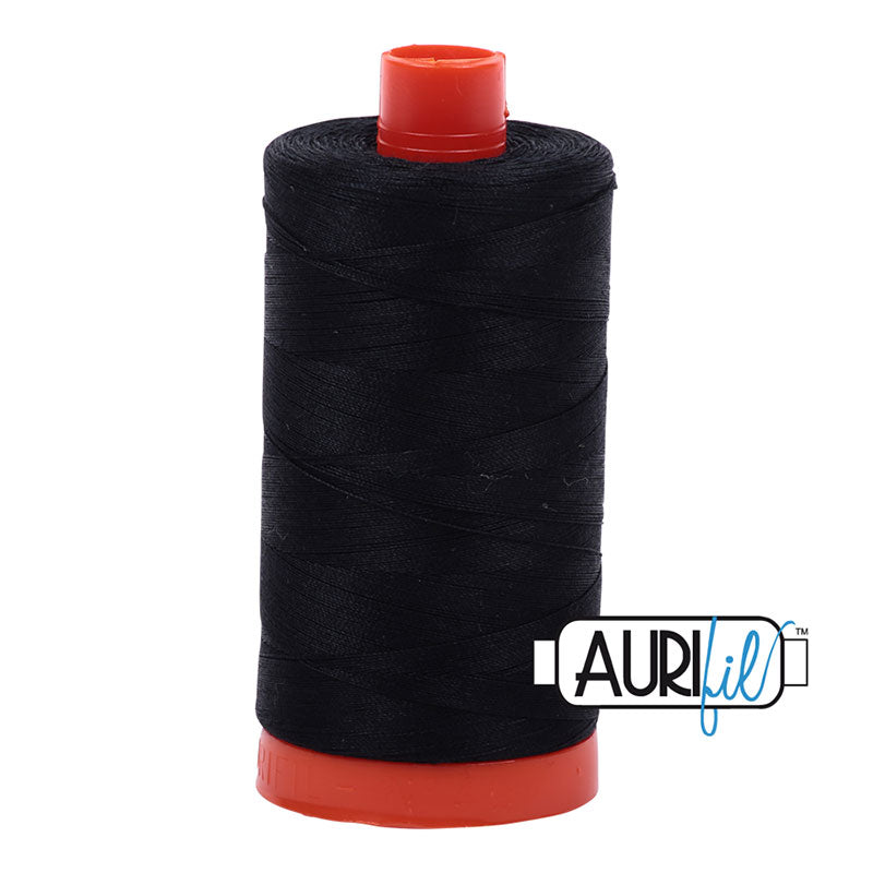 Aurifil Cotton Mako 50wt Thread Spool - Black