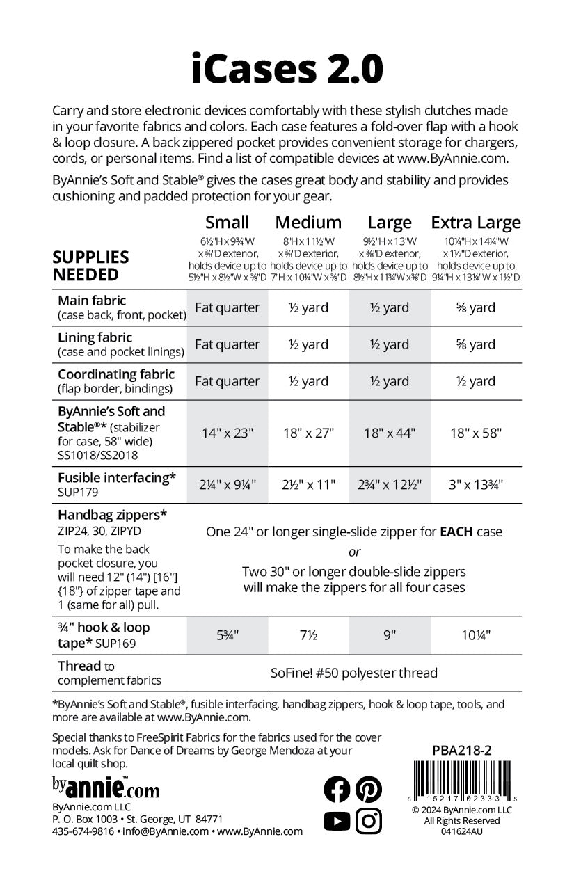 iCases 2.0 Sewing Pattern - byAnnie - Sewfinity.com