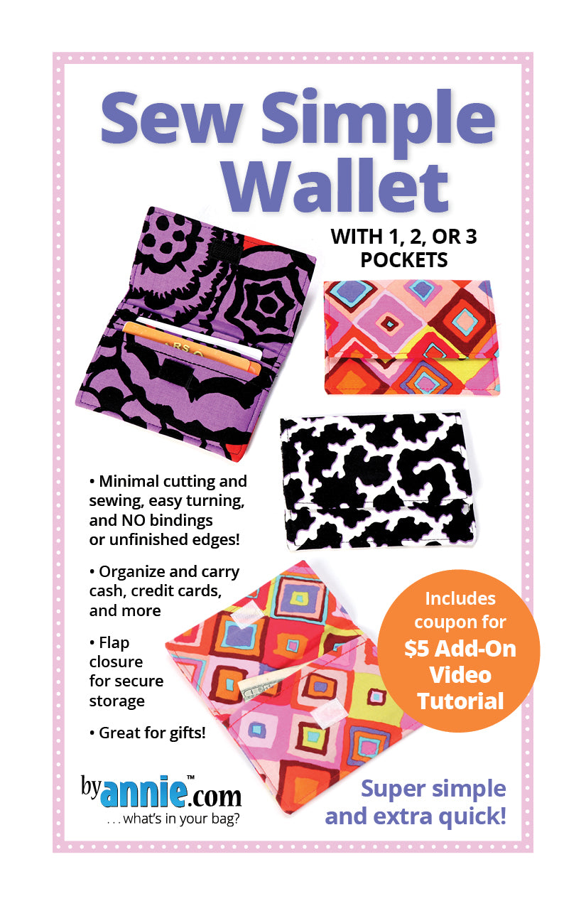 Sew Simple Wallet Sewing Pattern - byAnnie - Sewfinity.com