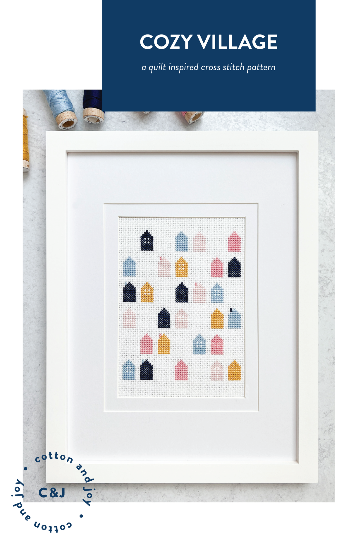 Cozy Village Cross Stitch Pattern by Cotton and Joy - Sewfinity.com