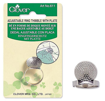Clover Adjustable Ring Thimble With Plate