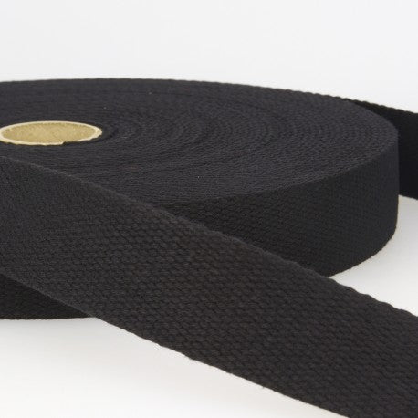 Cotton Webbing - 1 in - Black - Sewfinity.com