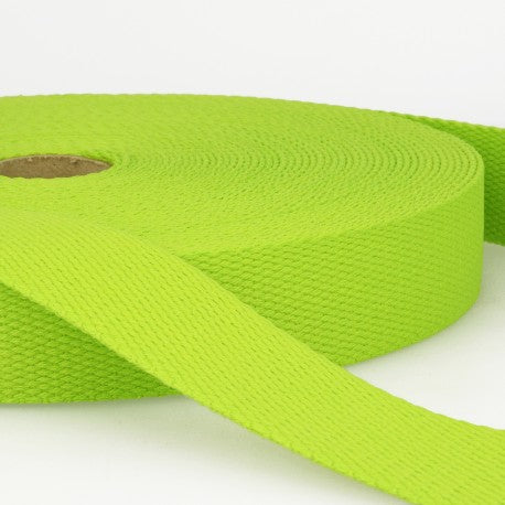 Cotton Webbing - 1 in - Lime Green - Sewfinity.com