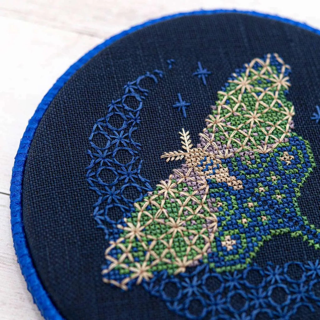 Moonlit Moth Cross Stitch Pattern by Counting Puddles - Sewfinity.com