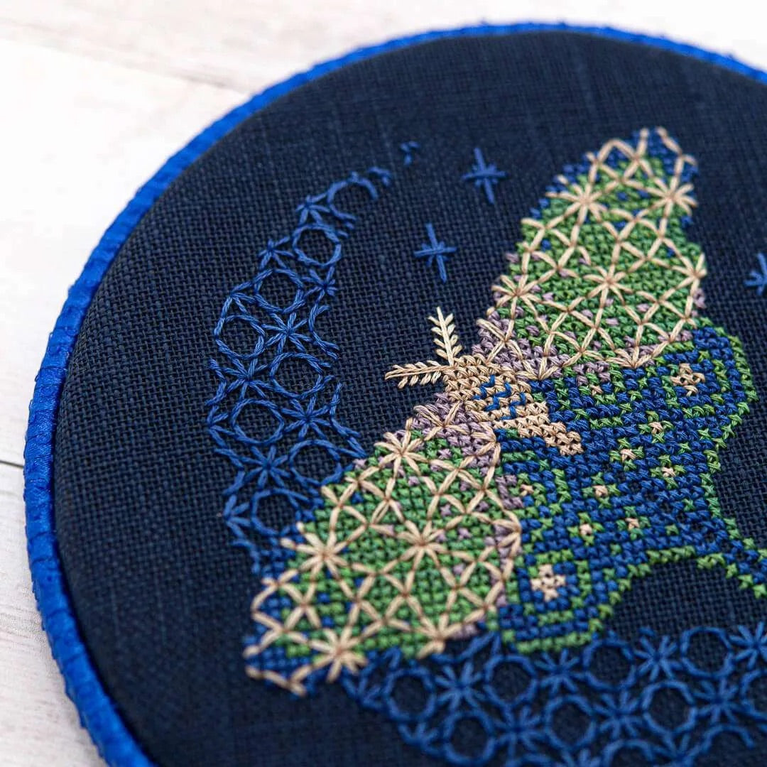Moonlit Moth Cross Stitch Pattern by Counting Puddles - Sewfinity.com