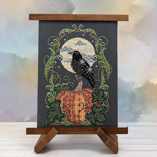Ravens Harvest Moon Cross Stitch Pattern by Counting Puddles - Sewfinity.com