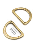 D Ring - Flat - 1 in - Antique Brass - set of 2
