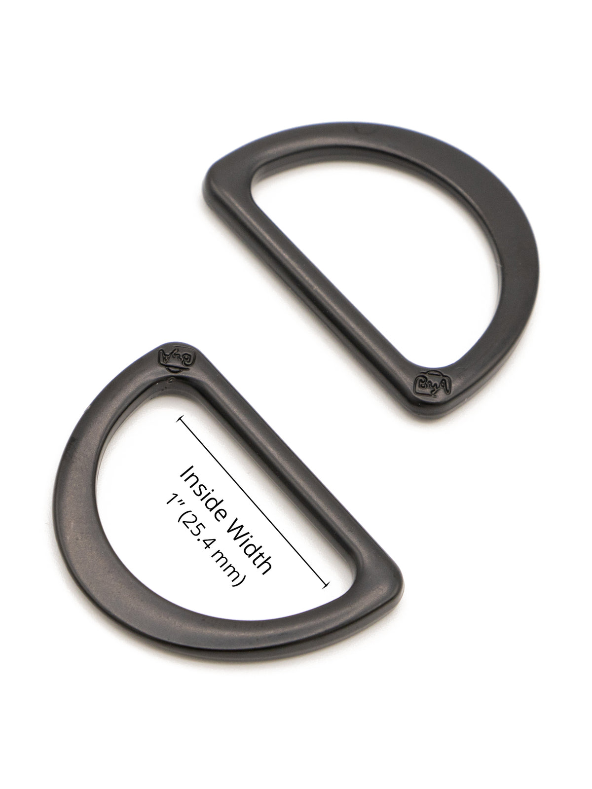 D Ring - Flat - 1 in - Black Metal - set of 2 - Sewfinity.com