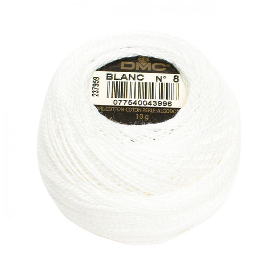 DMC Pearl Cotton Thread Size 8 - BLANC - Sewfinity.com