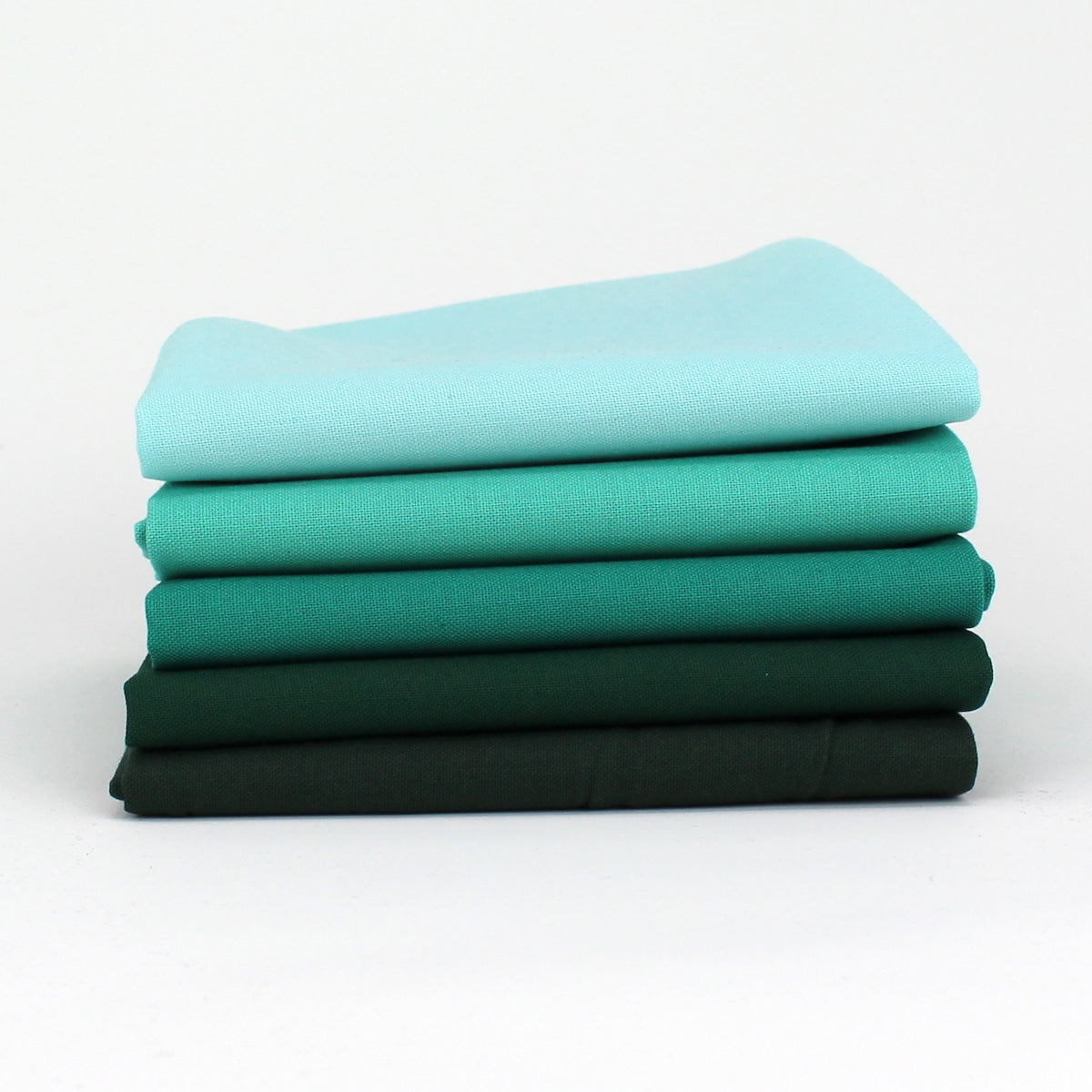 Green Cyan 5 Kona Cotton Fat Quarter Bundle - Sewfinity.com
