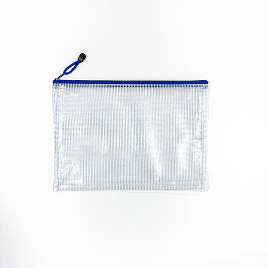 Grid Zip Bag - 13.5 x 9.5 inch - Blue - Sewfinity.com
