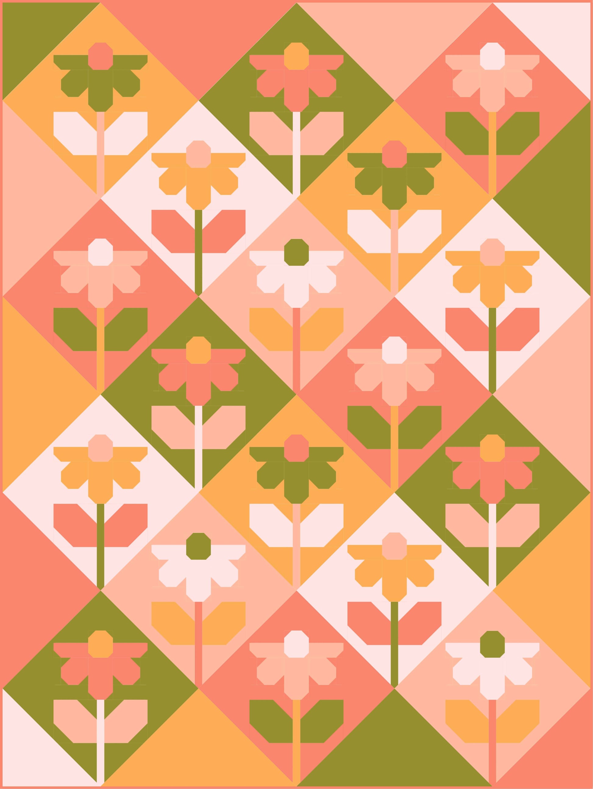 Growing Quilt Kit - Salmon - Kona Cotton - Sewfinity.com