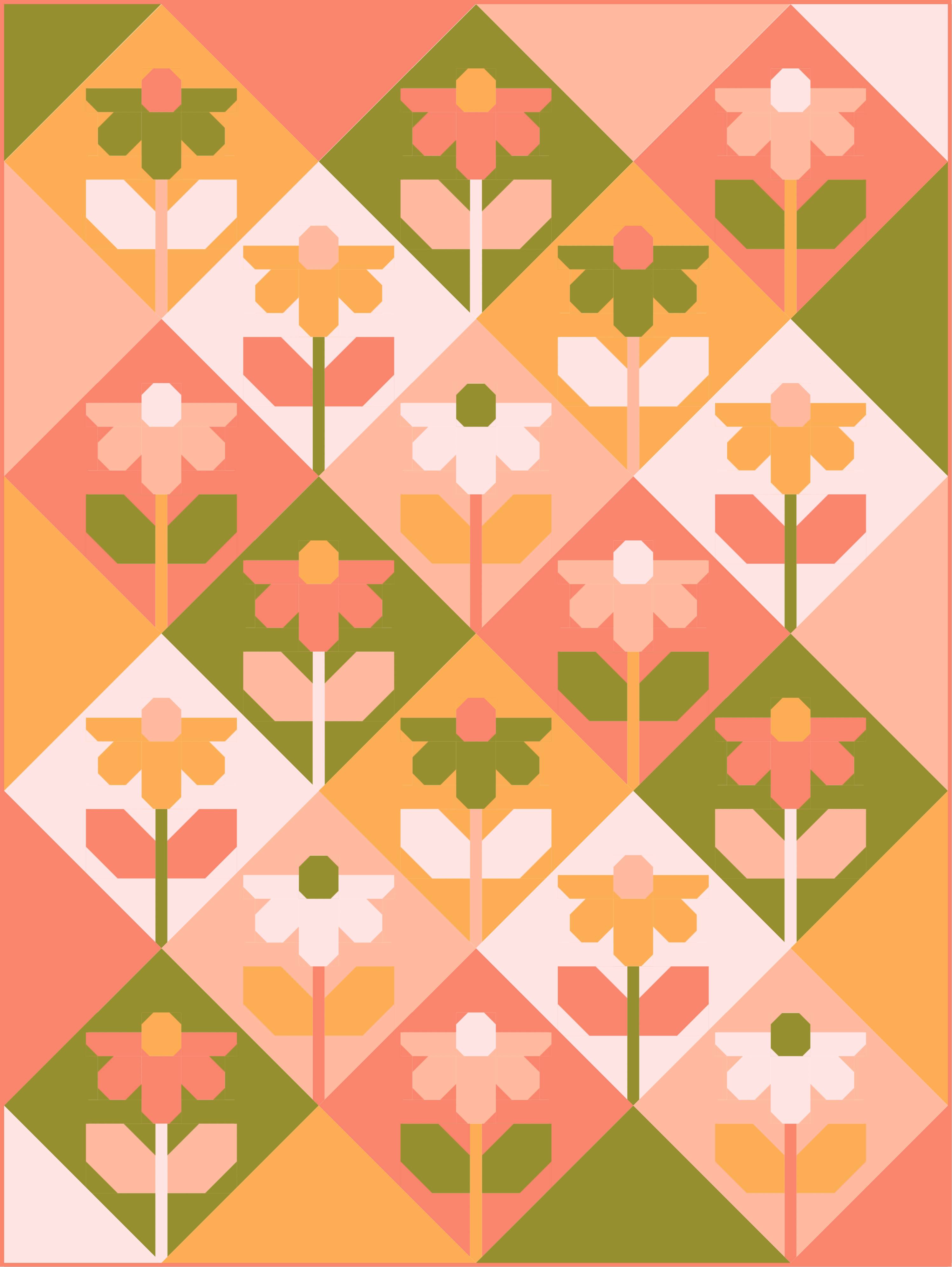 Growing Quilt Kit - Salmon - Kona Cotton - Sewfinity.com