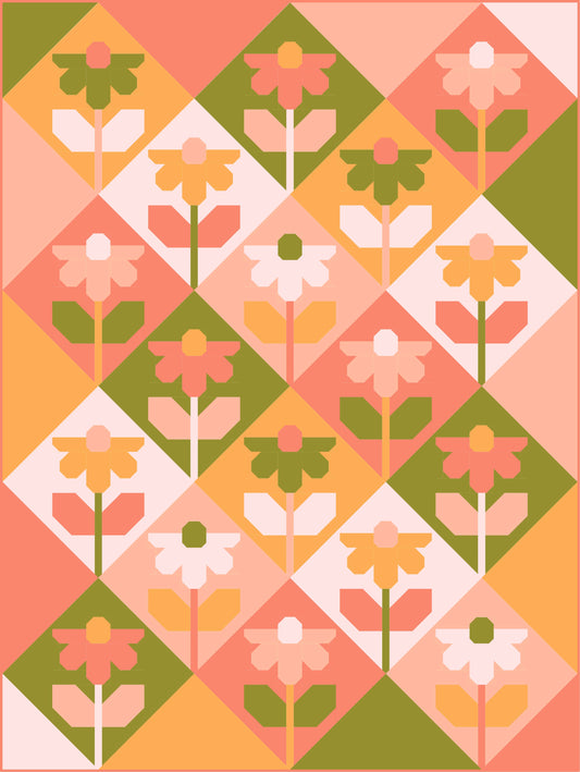 Growing Quilt Kit - Salmon - Kona Cotton - Sewfinity.com