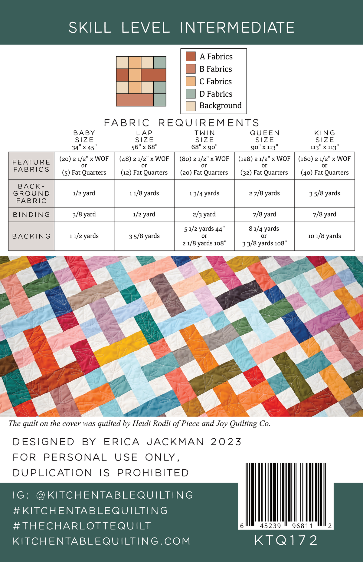 The Charlotte Quilt Pattern by Kitchen Table Quilting - Sewfinity.com