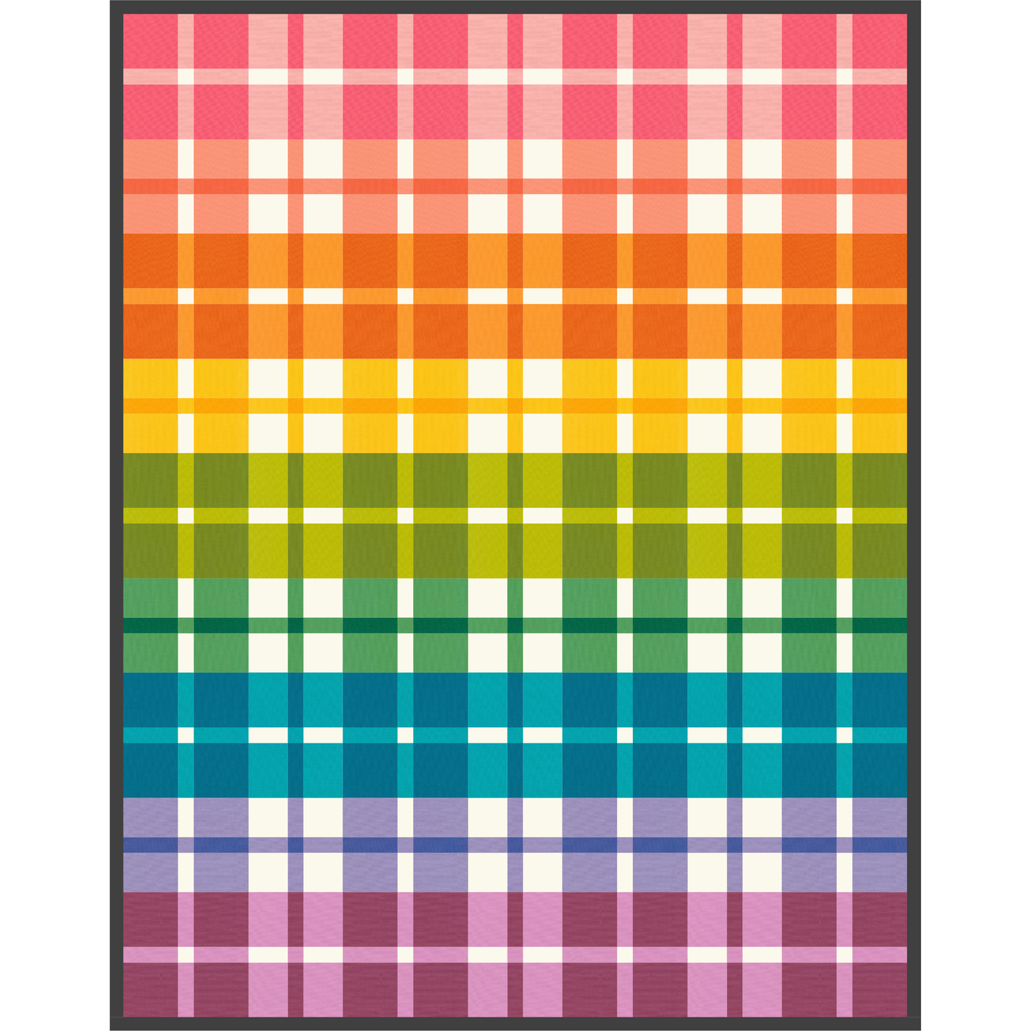 Mini Plaid-ish Quilt Kit - Rainbow - Kona Cotton - Sewfinity.com