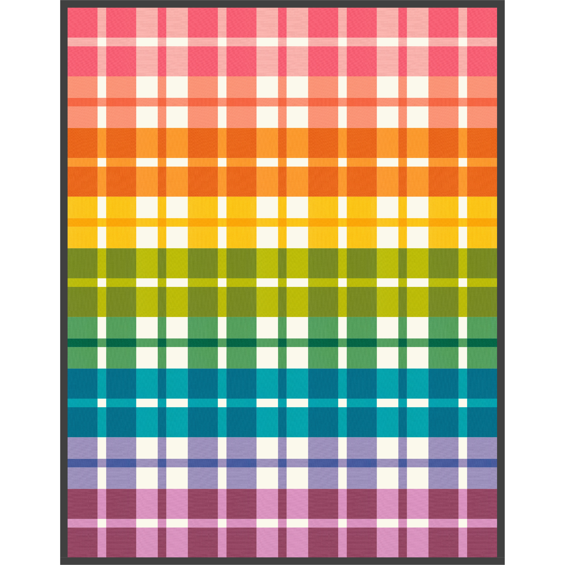 Mini Plaid-ish Quilt Kit - Rainbow - Kona Cotton - Sewfinity.com