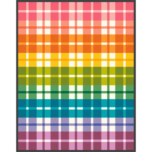 Mini Plaid-ish Quilt Kit - Rainbow - Kona Cotton - Sewfinity.com