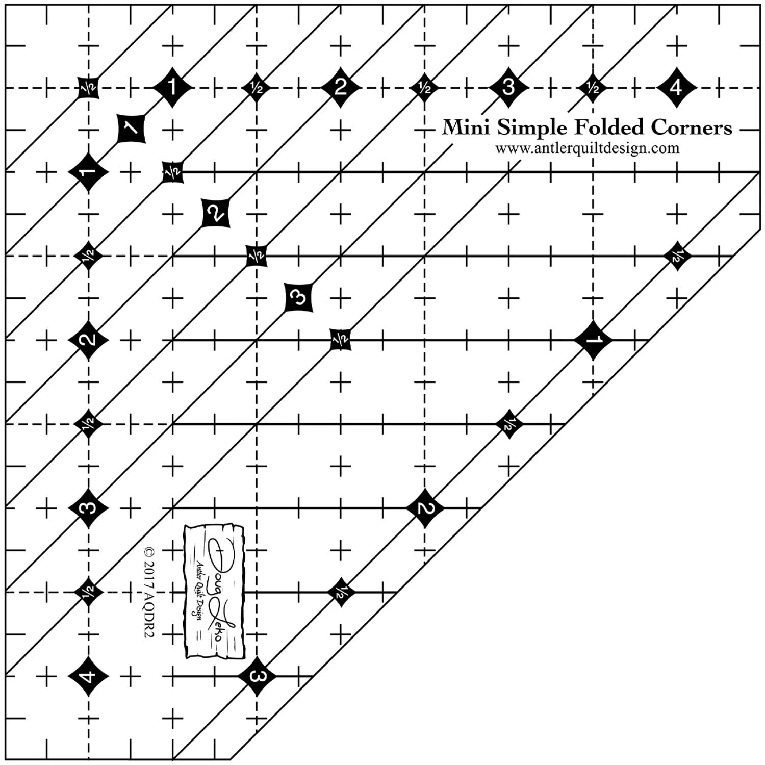 Mini Simple Folded Corners Ruler by Doug Leko of Antler Quilt Design - Sewfinity.com
