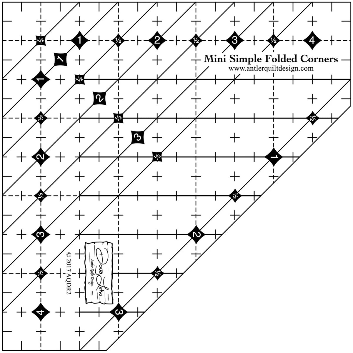 Mini Simple Folded Corners Ruler by Doug Leko of Antler Quilt Design - Sewfinity.com