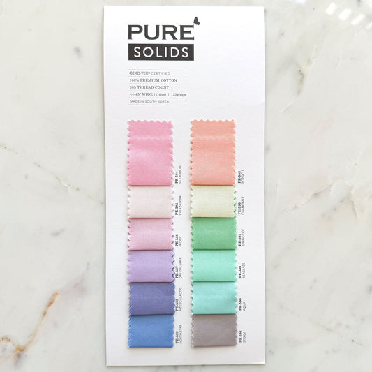Pure Solids Color Card - 12 New Colors 2025 - Sewfinity.com