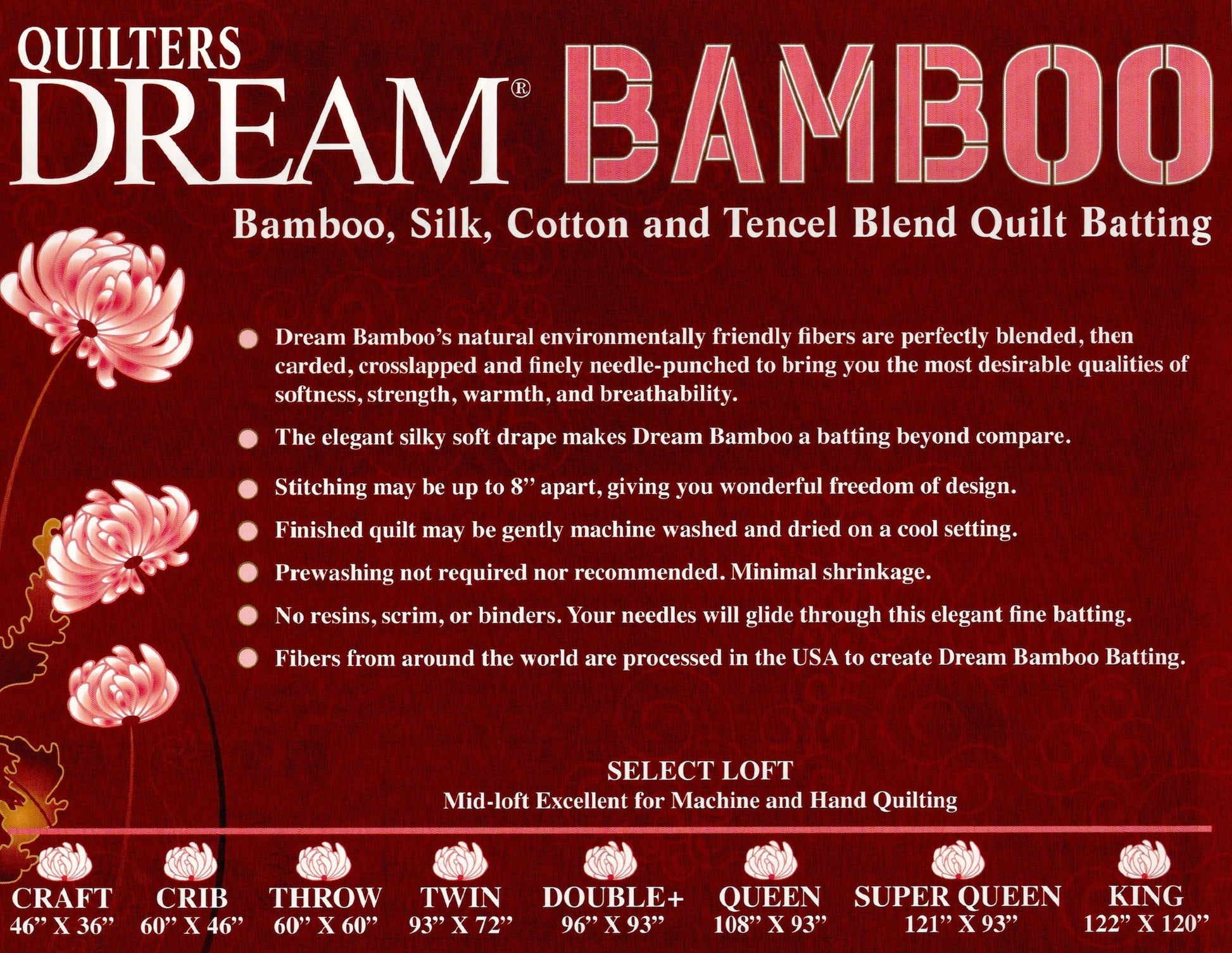 Quilters Dream Batting - Bamboo - Queen