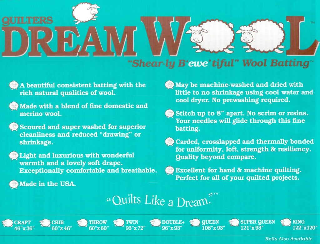 Quilters Dream Batting - Wool - King