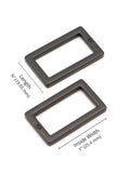 Rectangle Ring - Flat - 1 in - Black Metal - set of 2 - Sewfinity.com