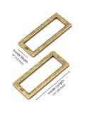 Rectangle Ring - Flat - 1.5 in - Antique Brass - set of 2