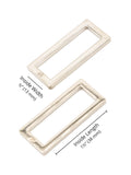 Rectangle Ring - Flat - 1.5 in - Nickel - set of 2