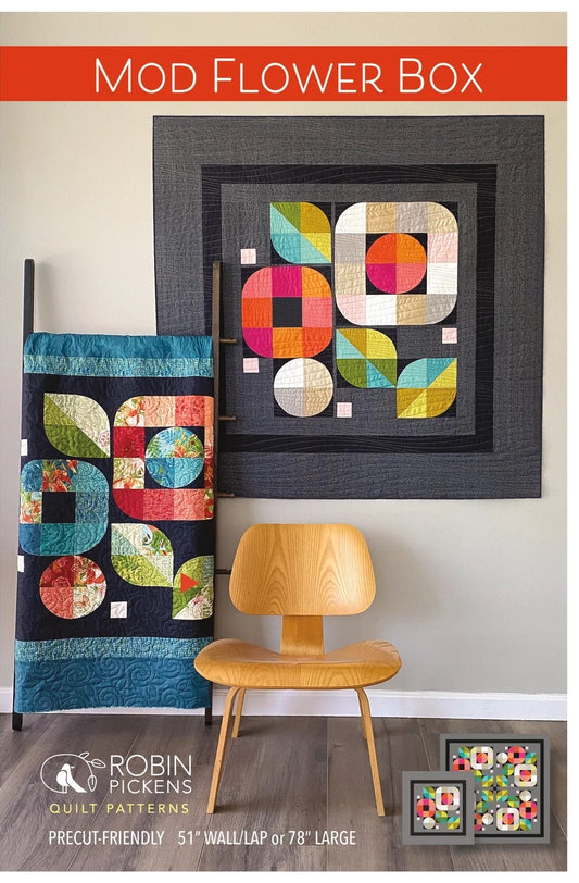 Mod Flower Box Quilt Pattern by Robin Pickens - Sewfinity.com