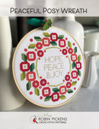 Peaceful Posy Wreath Cross Stitch Pattern by Robin Pickens - Sewfinity.com