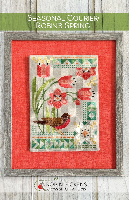 Seasonal Courier: Robins Spring Cross Stitch Pattern by Robin Pickens - Sewfinity.com