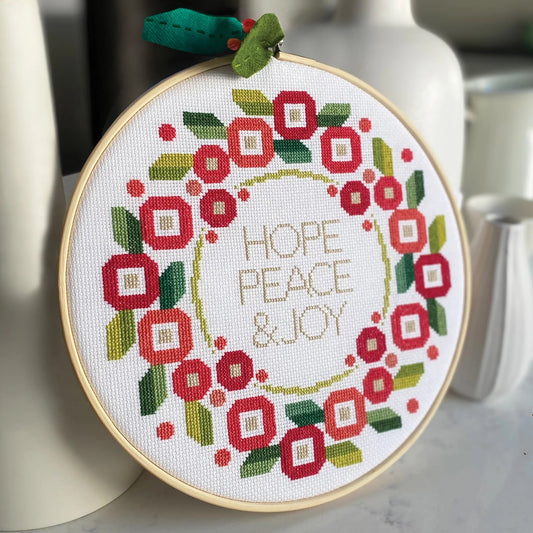 Peaceful Posy Wreath Cross Stitch Kit - Sewfinity.com