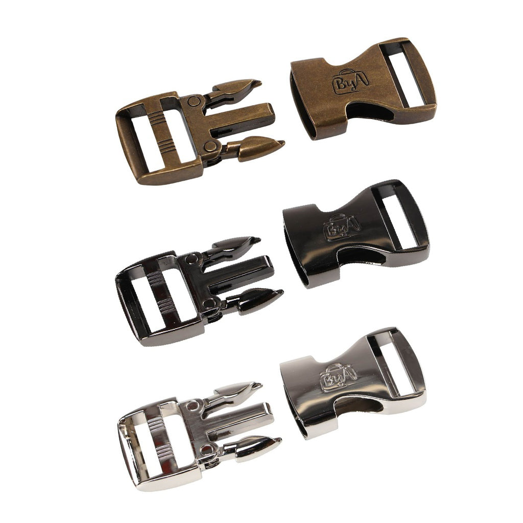 Side Release Buckle - 1 in - Antique Brass, Black Metal, Nickel - Sewfinity.com