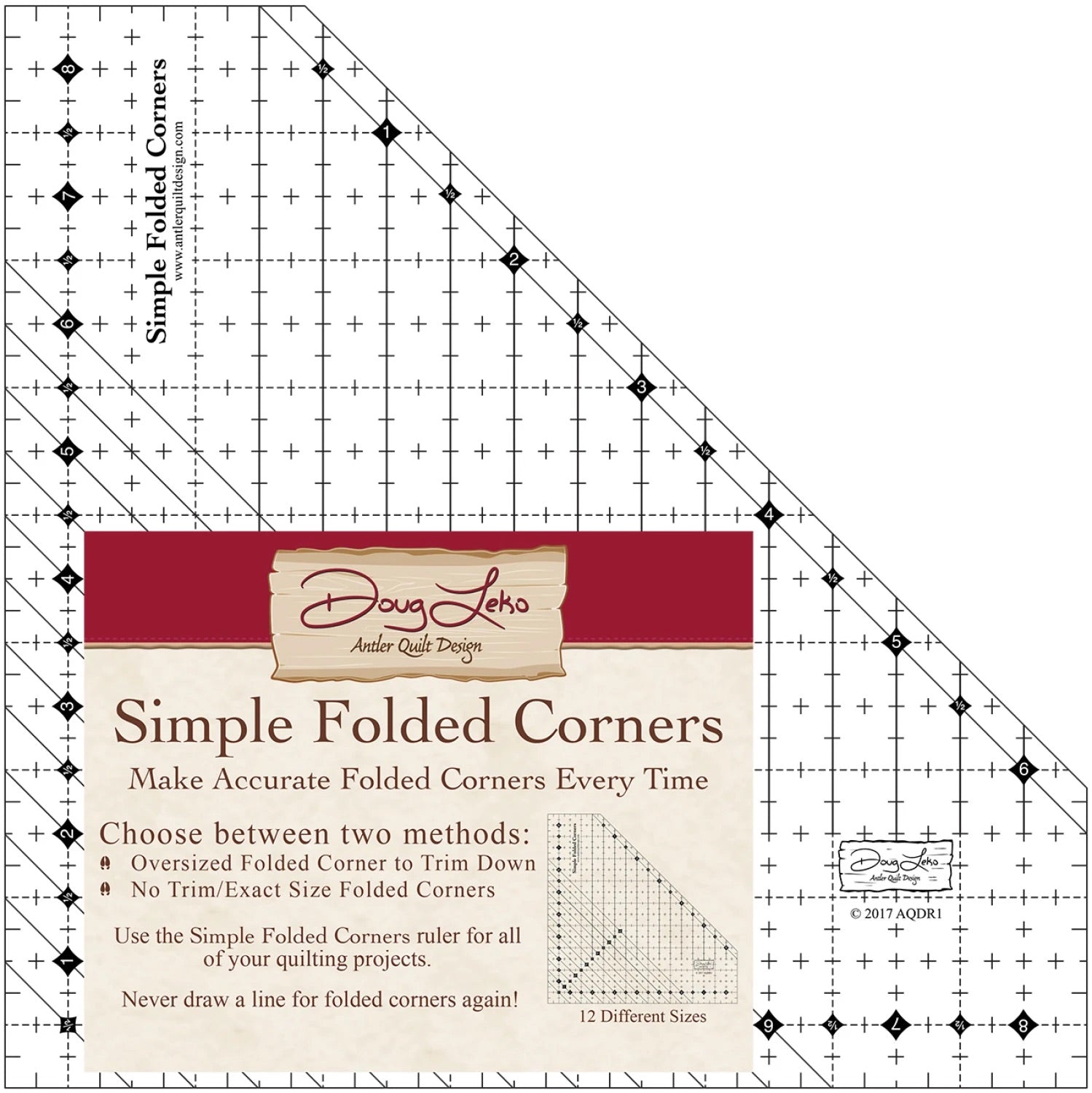 Simple Folded Corners Ruler by Doug Leko of Antler Quilt Design - Sewfinity.com