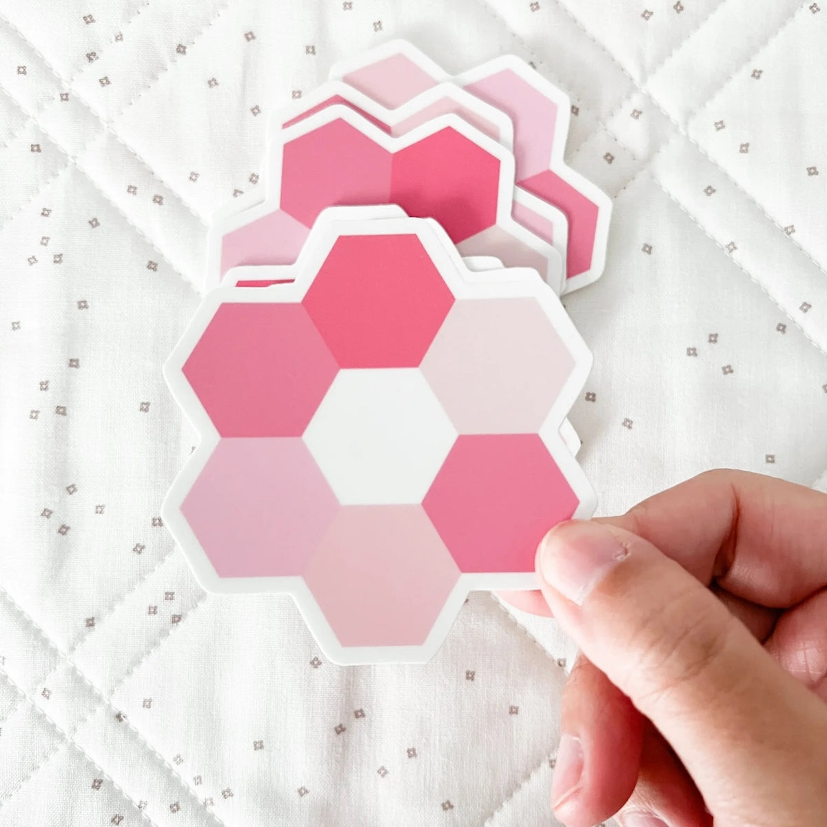 Hexie Blooms Sticker - Pink by Cotton + Joy - Sewfinity.com