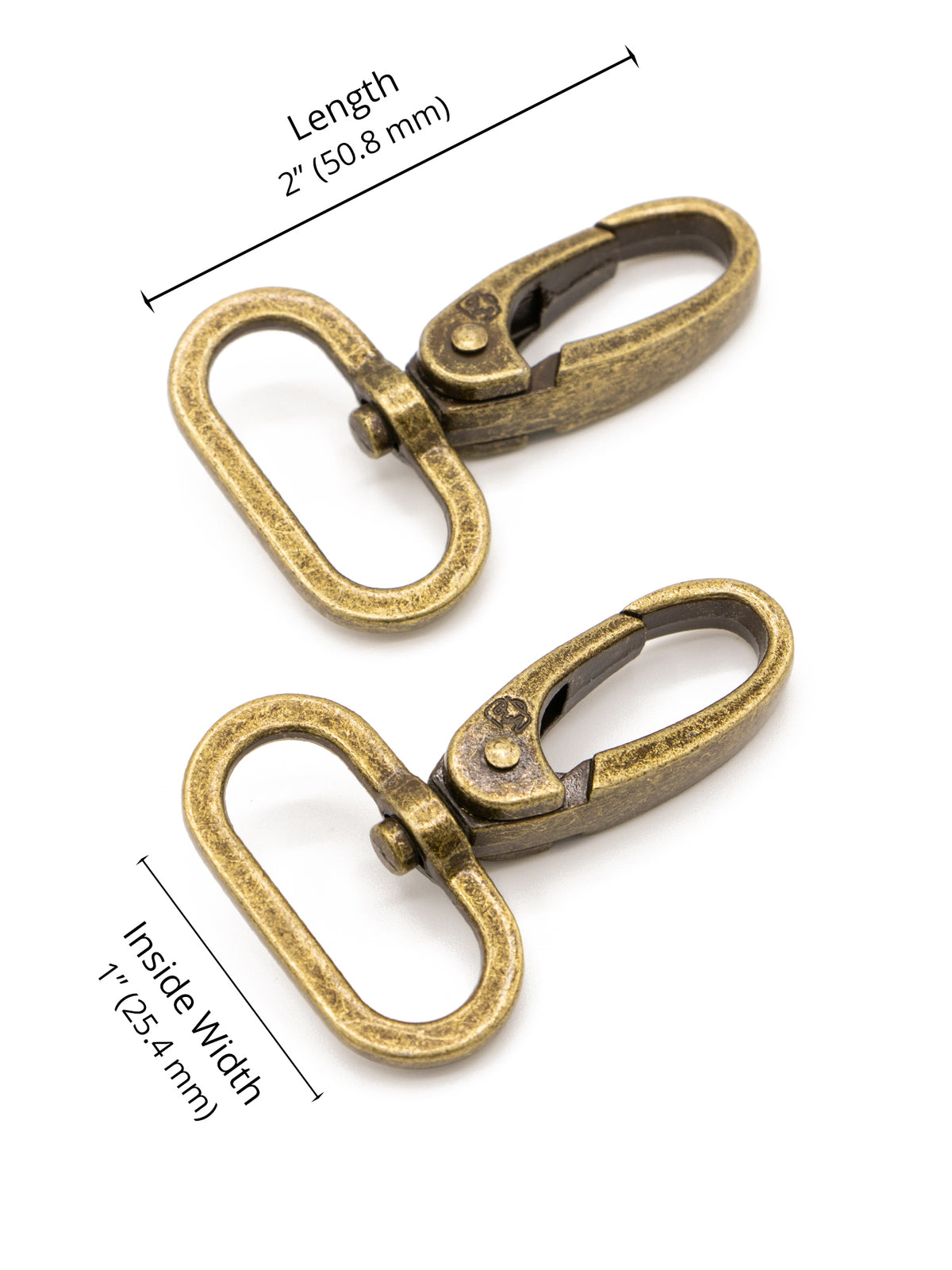 Swivel Snap Hook - 1 in - Antique Brass - set of 2