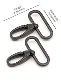 Swivel Snap Hook - 1.5 in - Black Metal - set of 2 - Sewfinity.com