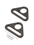 Triangle Ring - Flat - 1 in - Black Metal - set of 2 - Sewfinity.com