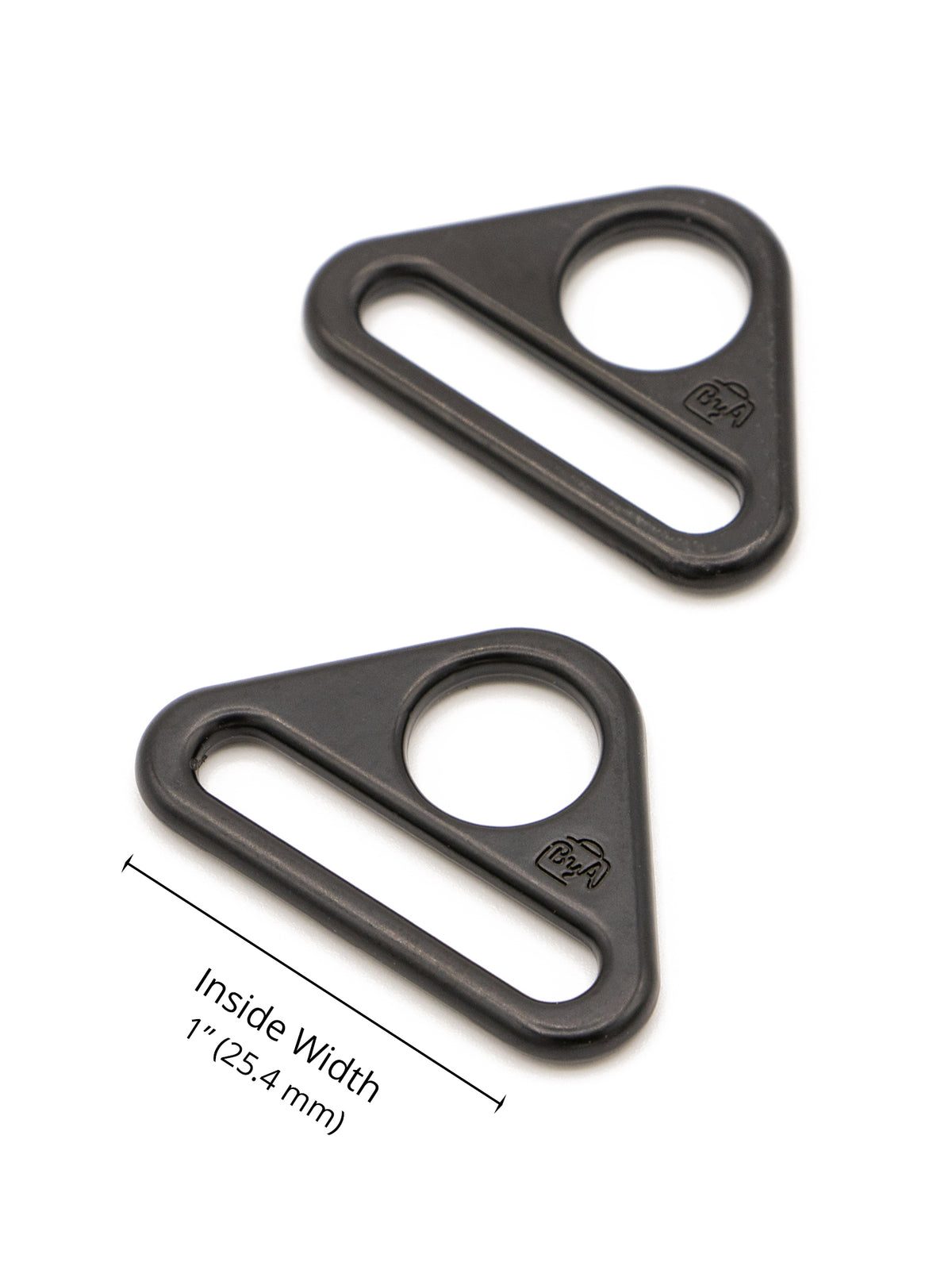 Triangle Ring - Flat - 1 in - Black Metal - set of 2 - Sewfinity.com