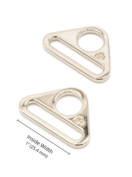Triangle Ring - Flat - 1 in - Nickel - set of 2