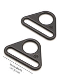 Triangle Ring - Flat - 1.5 in - Black Metal - set of 2 - Sewfinity.com