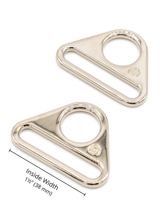 Triangle Ring - Flat - 1.5 in - Nickel - set of 2