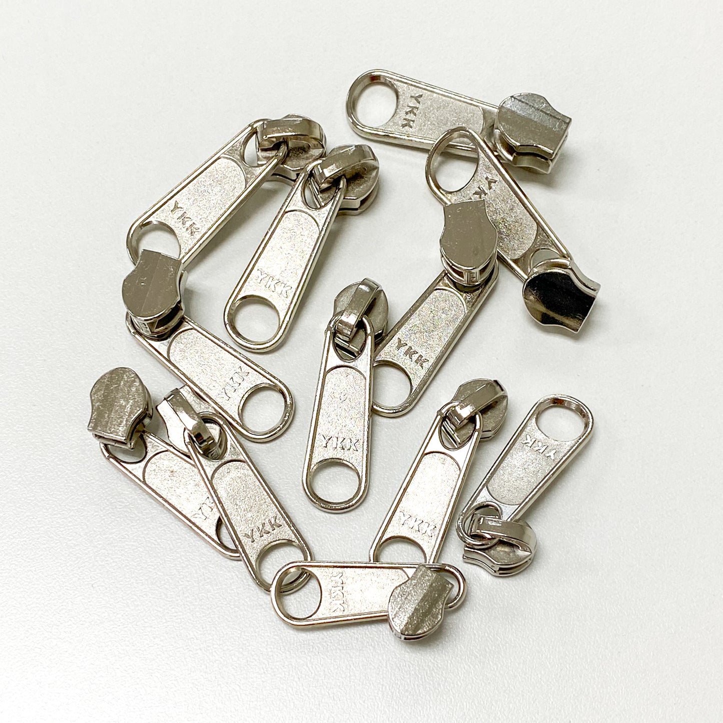 Zipper Pulls - Silver - set of 12