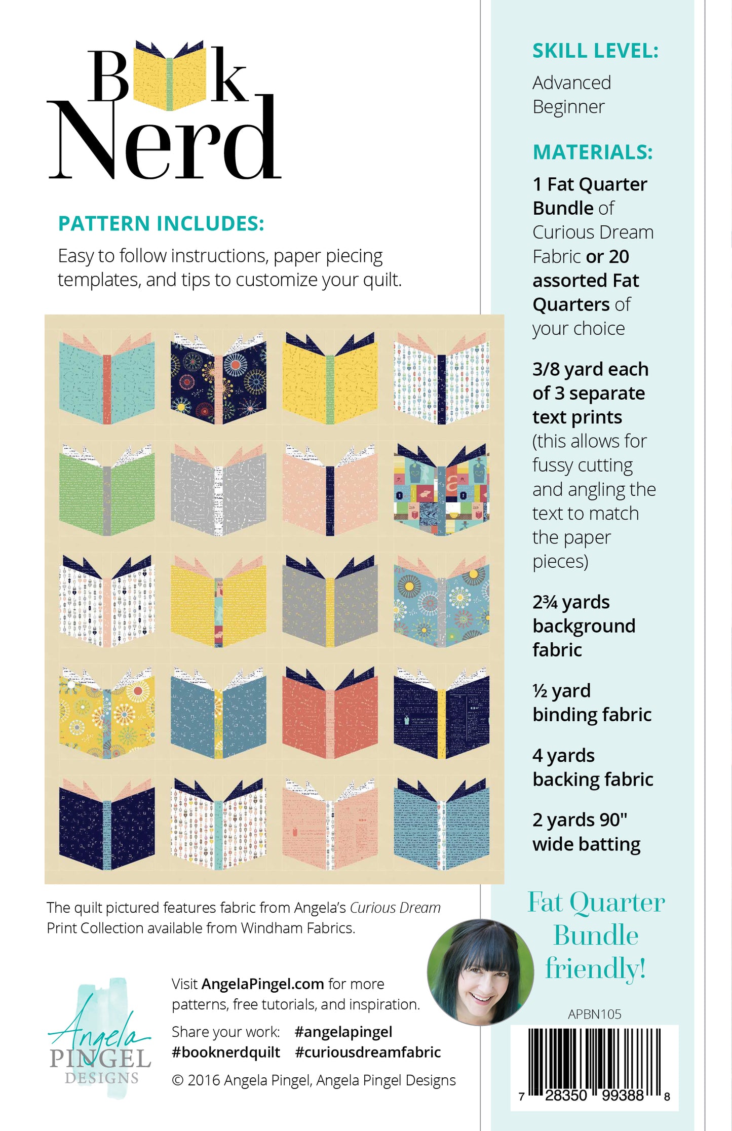 Book Nerd Quilt Pattern by Angela Pingel Designs