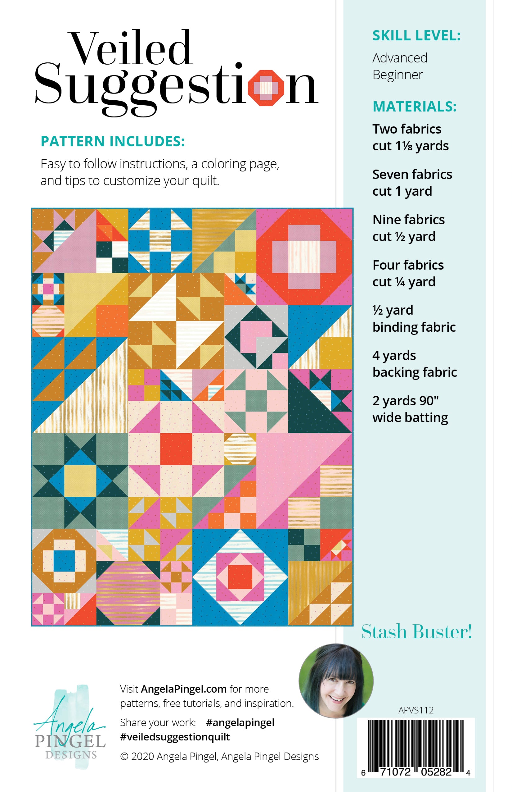 Veiled Suggestion Quilt Pattern by Angela Pingel Designs