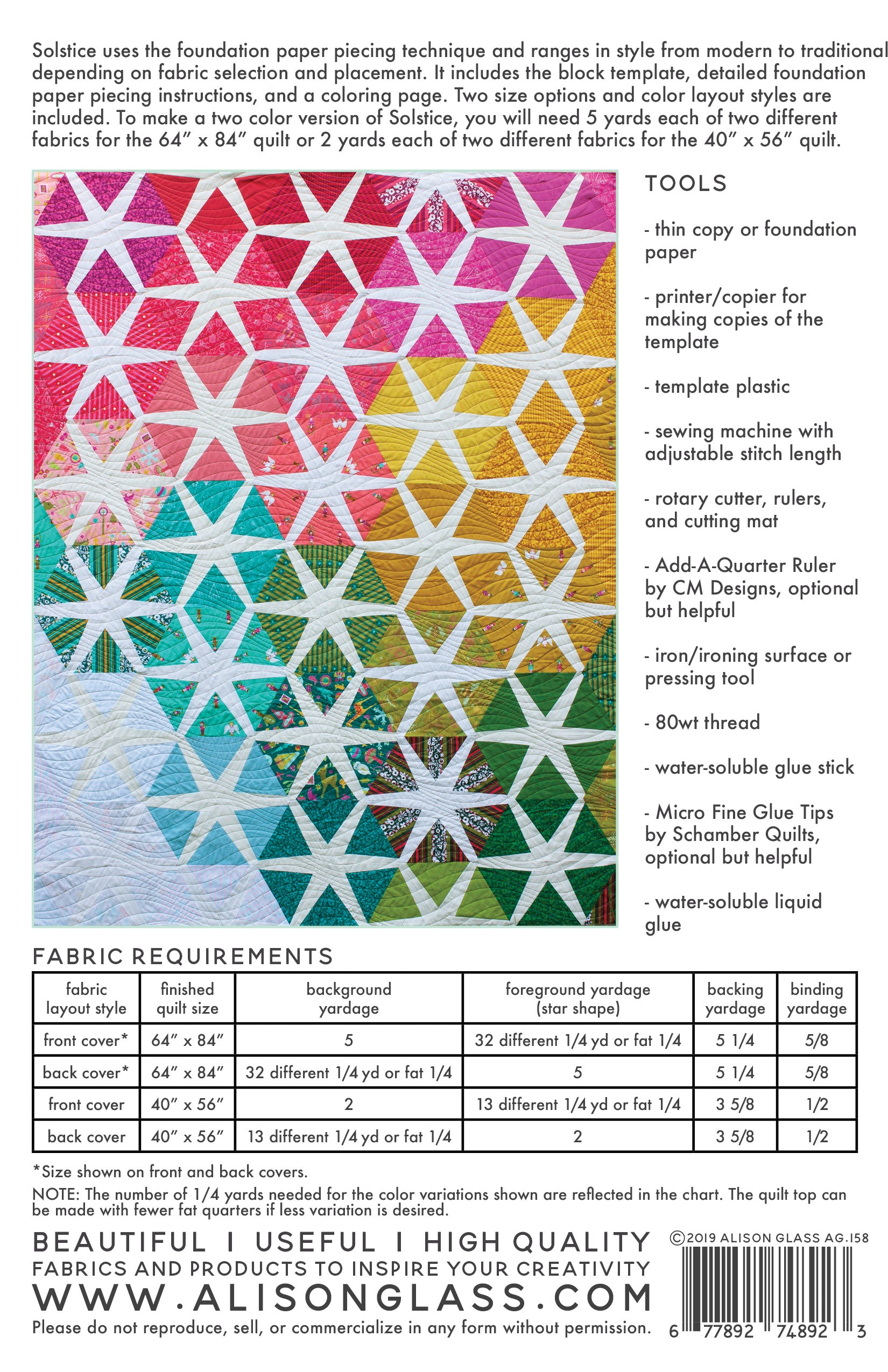 Solstice Quilt Pattern by Alison Glass