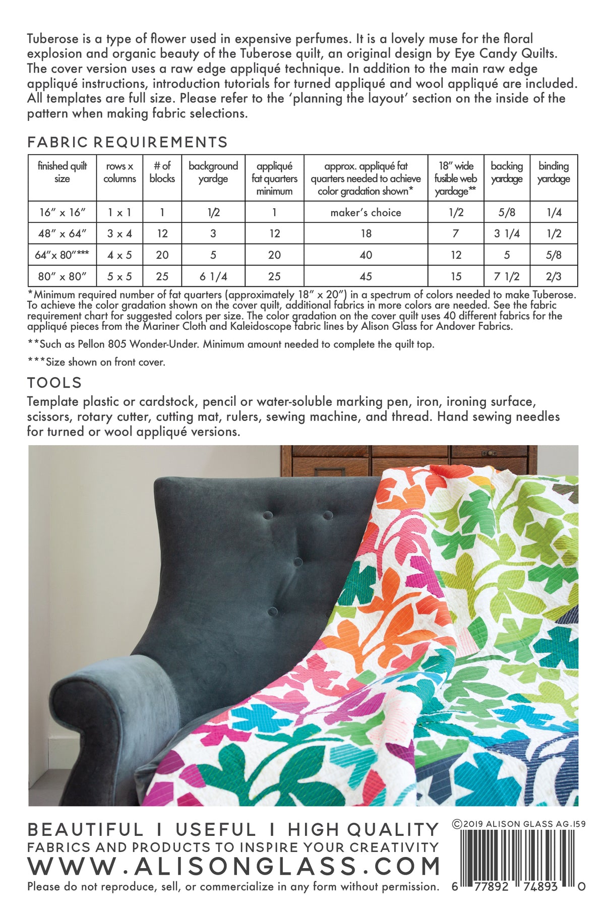 Tuberose Quilt Pattern by Alison Glass
