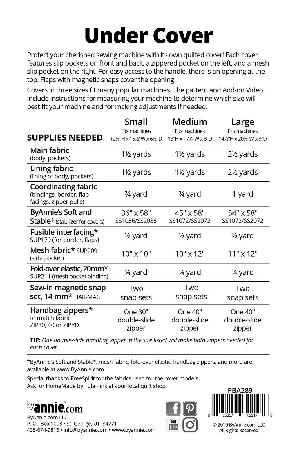 Under Cover Sewing Pattern